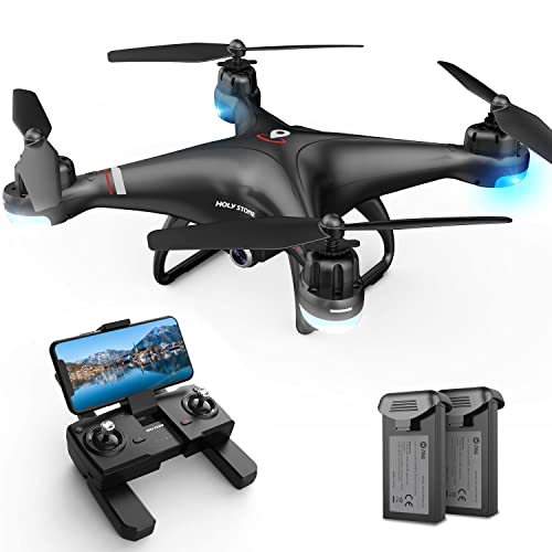 Holy Stone GPS Drone with 1080P HD Camera FPV Live Video for Adults and Kids, Quadcopter HS110G with Carrying Bag, 2 Batteries, Altitude Hold, Follow Me and Auto Return, Easy to Use for Beginner from Holy Stone