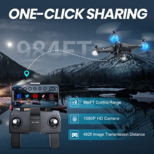 Holy Stone GPS Drone with 1080P HD Camera FPV Live Video for Adults and Kids, Quadcopter HS110G with Carrying Bag, 2 Batteries, Altitude Hold, Follow Me and Auto Return, Easy to Use for Beginner from Holy Stone