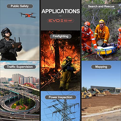 Autel Robotics EVO II Dual 640T Enterprise Bundle, 640*512@30 fps Thermal Imaging Sensorï¼8K 48MP Visual Camera, Multiple Temperature Measurement Modes, 10 Color Schemes, 1-16x Zoom, 360Â° Obstacle Avoidance, 42Mins Flight Time, ADS-B Receiver&Data Encrypti