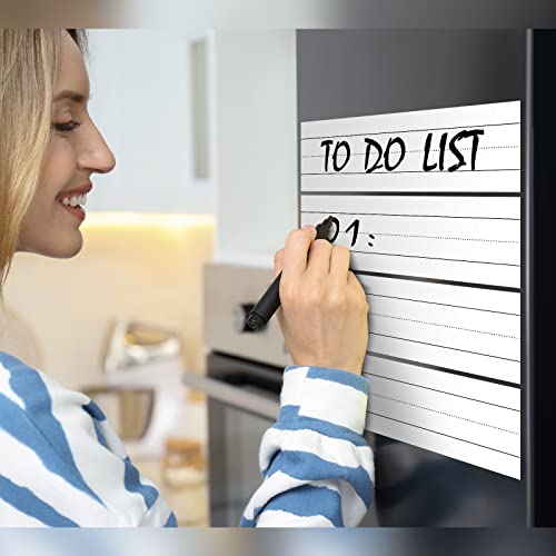 12 Pack Magnetic Sentence Strips for Teachers Sentence Strips 12 x 3 Inch Magnetic Dry Erase Sentence Strips Lined Magnetic Strips Reusable Classroom Learning Tool for Office School (White) from Chinco