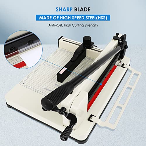 Heavy Duty Paper Cutter,17 inch Guillotine Paper Cutter, Cortadora de Papel 500 Sheets Papers,Guillotine Paper Scrap Slicer Trimmer for Cardstock Cards Leather with Metal Base for Office Home School by Olenyer