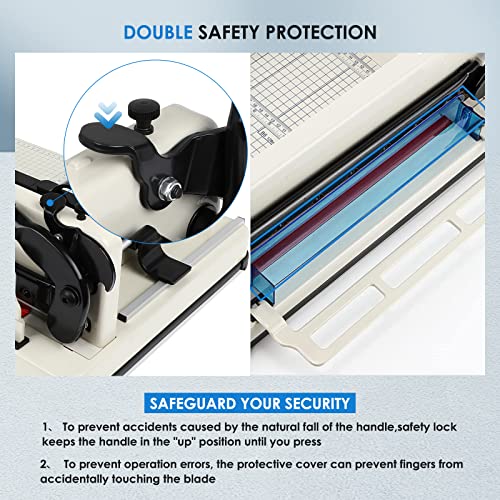 Heavy Duty Paper Cutter,17 inch Guillotine Paper Cutter, Cortadora de Papel 500 Sheets Papers,Guillotine Paper Scrap Slicer Trimmer for Cardstock Cards Leather with Metal Base for Office Home School by Olenyer