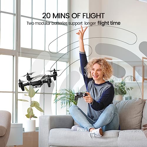 DEERC D20 Mini Drone for Kids with 720P HD FPV Camera Remote Control Toys Gifts for Boys Girls with Altitude Hold, Headless Mode, One Key Start Speed Adjustment, 3D Flips 2 Batteries, Silver from DEERC