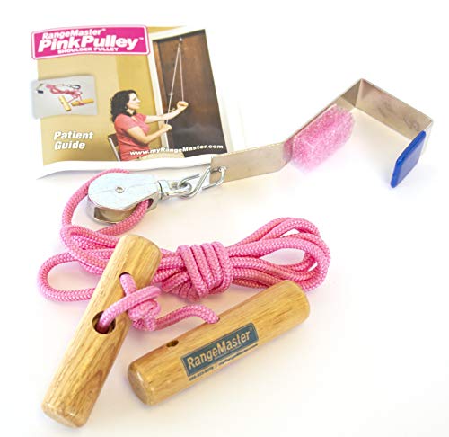 RangeMaster PinkPulley Cancer Care Shoulder Pulley â Aids in Recovery and Rehabilitation â Breast Cancer Patient Instructional Guide Included â Metal Bracket Door Attachment by RangeMaster