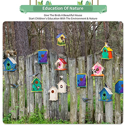 ILHSTY 30 Pack Large Paintable DIY Wooden Bird Houses Kits for Kids, Kids Crafts Wood Houses for Crafts Class Parties Birthday, DIY Crafts and Art Birdhouse Kits for Children to Build and Design by ILHSTY