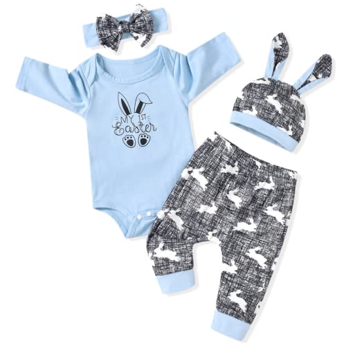 Aalizzwell Preemie Baby Boys Girls 1st Easter Clothes Premature Bunny Rabbit Unisex Neutral Outfit Twins Blue from 