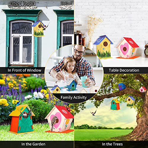 ILHSTY 30 Pack Large Paintable DIY Wooden Bird Houses Kits for Kids, Kids Crafts Wood Houses for Crafts Class Parties Birthday, DIY Crafts and Art Birdhouse Kits for Children to Build and Design by ILHSTY