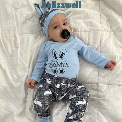 Aalizzwell Preemie Baby Boys Girls 1st Easter Clothes Premature Bunny Rabbit Unisex Neutral Outfit Twins Blue from 