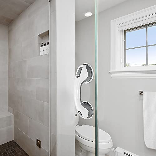 NLAAHCE Shower Handle - 12â Grab Bars for Bathroom, Ultra Grip Dual Locking Safety Suction Cups, Shower Handles for Elderly â Seniors, Disabled, Handicap, Elderly Assistance Product, 2-Count/Pack from NLAAHCE