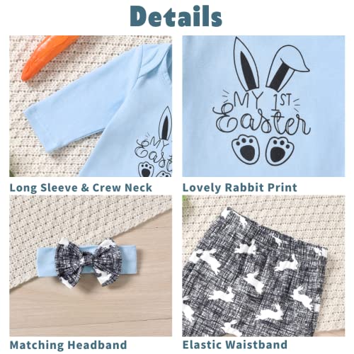 Aalizzwell Preemie Baby Boys Girls 1st Easter Clothes Premature Bunny Rabbit Unisex Neutral Outfit Twins Blue from 