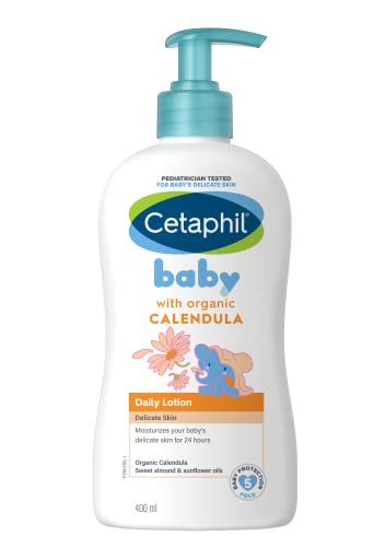 Cetaphil Baby Daily Lotion with Organic Calendula |Vitamin E | Sweet Almond & Sunflower Oils |13.5 Fl. Oz from Cetaphil Baby