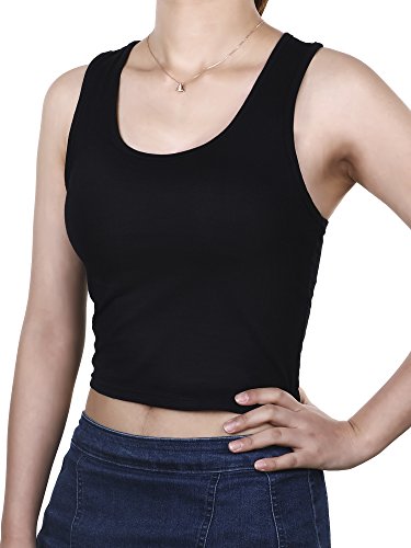 3 Pieces Crop Tops for Women, Workout Tops Basic Cropped Tank Tops Sleeveless Racerback Sports Gym Crop Tank for Teen Girls (Black, White, Grey, XX-Large) from 