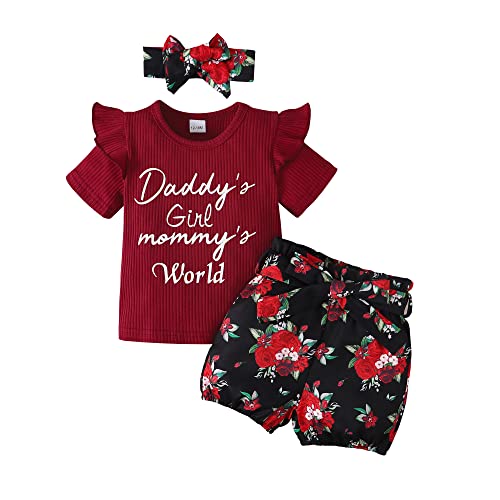 Mikrdoo 2T Girl Clothes Toddler Girl Outfit Cotton Short Sleeve Shirt Shorts Set Little Girl Clothes Baby Girl Outfits 2t/3t Girls Clothes Summer by 