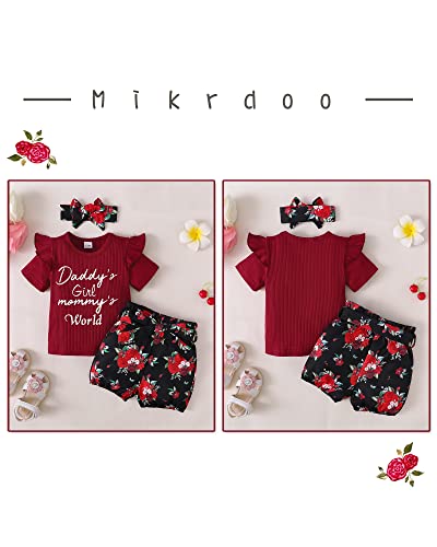 Mikrdoo 2T Girl Clothes Toddler Girl Outfit Cotton Short Sleeve Shirt Shorts Set Little Girl Clothes Baby Girl Outfits 2t/3t Girls Clothes Summer by 