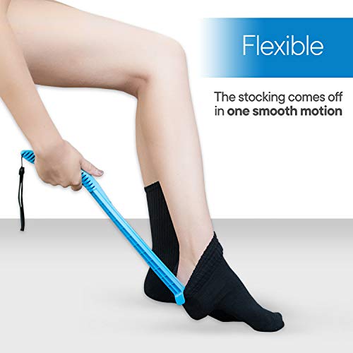 RMS Compression Stocking or Sock Aid for Removing Socks or Light to Medium Compression Hosiery for Men or Women with Arthritis or Limited Mobility (Blue) by Royal Medical Solutions