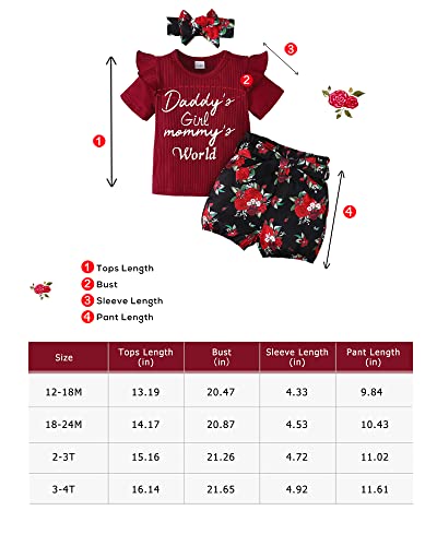 Mikrdoo 2T Girl Clothes Toddler Girl Outfit Cotton Short Sleeve Shirt Shorts Set Little Girl Clothes Baby Girl Outfits 2t/3t Girls Clothes Summer by 