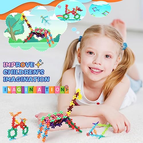 400PCS Building Toys Blocks for Kids Ages 2-8 STEM Toys Educational Interlocking Plastic Connect Block Snowflake Toys, Preschool Manipulatives Disc Sets Christmas Birthday Gift for Boys Girls Aged 2+ by Brociese