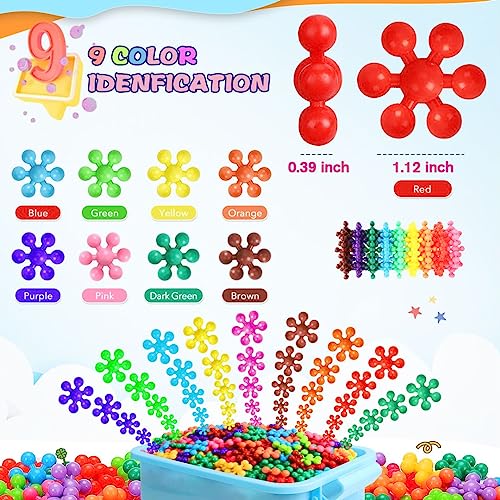 400PCS Building Toys Blocks for Kids Ages 2-8 STEM Toys Educational Interlocking Plastic Connect Block Snowflake Toys, Preschool Manipulatives Disc Sets Christmas Birthday Gift for Boys Girls Aged 2+ by Brociese