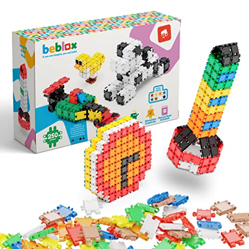 Beblox Building Toys For Kids 250-piece Set - Building Blocks Stem Toys With Accessories - Interlocking Connect Building Sets - Learning & Educational Toys For Boys & Girls Age 4-8 5 6 7 8-12 Year Old from beblox