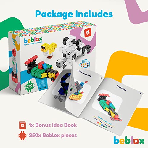 Beblox Building Toys For Kids 250-piece Set - Building Blocks Stem Toys With Accessories - Interlocking Connect Building Sets - Learning & Educational Toys For Boys & Girls Age 4-8 5 6 7 8-12 Year Old from beblox