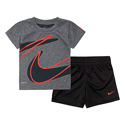 Nike Kids Boy's Dri-FIT Dropset Tee & Shorts Set (Little Kids) Black 4 Little Kids by Nike Kids