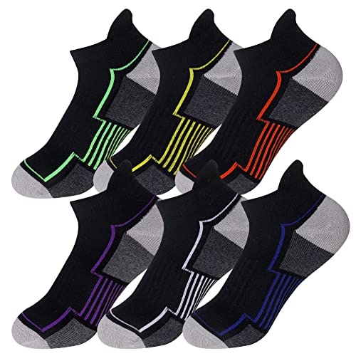 DoSmart Boys Socks 6 Pairs Sport Ankle Athletic Sock Kids Cotton Half Cushioned Low Cut Socks For Little Big Kids(Black Color,9-14 Years) by 