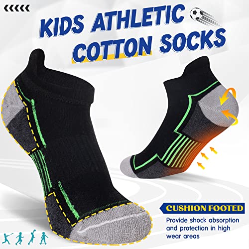 DoSmart Boys Socks 6 Pairs Sport Ankle Athletic Sock Kids Cotton Half Cushioned Low Cut Socks For Little Big Kids(Black Color,9-14 Years) by 