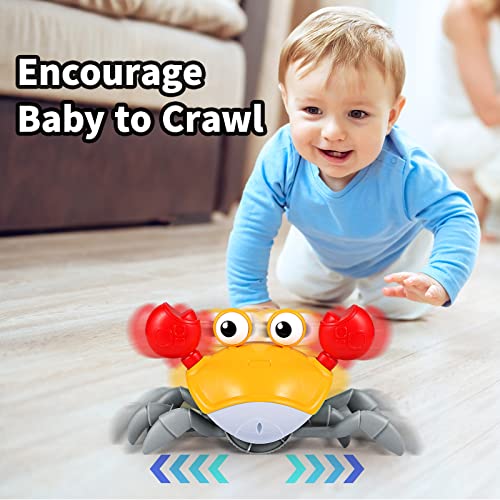 Aprilwolf Escape Crawling Crab, Tummy Time Baby Toys, Sensing Interactive Walking Dancing Toy with Music Sounds & Lights, Infant Fun Birthday Gift Toddler Boy Girl (Cute Orange) from Aprilwolf creation