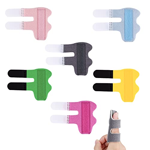 AIEX 6pcs Trigger Finger Splints, Finger Stabilizer Brace Finger Straightener Splint for Straightening Arthritis Swollen Strained Broken Fingers (6 Colors) from AIEX