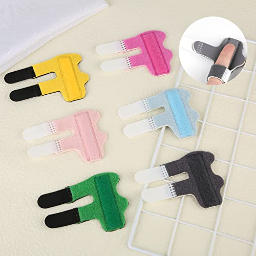 AIEX 6pcs Trigger Finger Splints, Finger Stabilizer Brace Finger Straightener Splint for Straightening Arthritis Swollen Strained Broken Fingers (6 Colors) from AIEX
