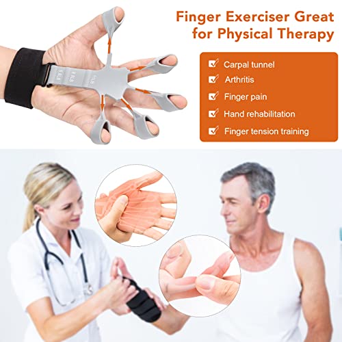 Hand Grip Strengthener - Adjustable Finger Exerciser and Finger Stretcher - Grip Strength Trainer for Hand Therapy, Rock Climbing - Relieve Pain for Arthritis, Carpal Tunnel (A) by Btfsoul
