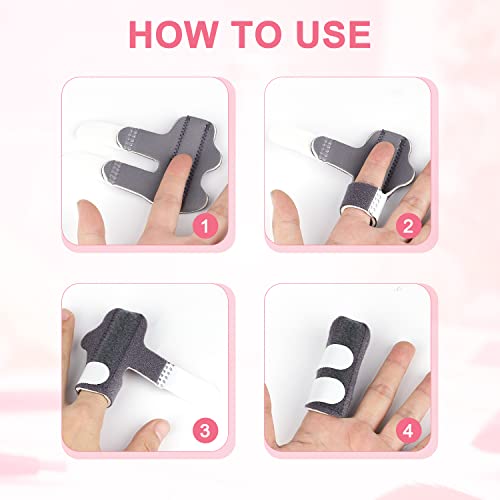 AIEX 6pcs Trigger Finger Splints, Finger Stabilizer Brace Finger Straightener Splint for Straightening Arthritis Swollen Strained Broken Fingers (6 Colors) from AIEX