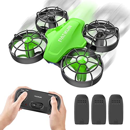 Mini Drones for Kids,PATIKUIN S100 RC Drone with Emergency Stop for Beginners,Nano RC Helicopter Quadcopter with Auto Hovering 3D Flip Remote Control Headless Mode 3 Batteries Gift Choice for Boys and Girls by Patikuin