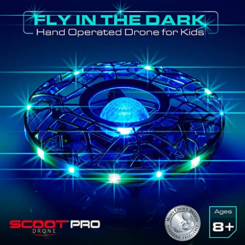 Force1 Scoot Pro Hand Operated Drone for Kids Adults - 360 Induction Hands Free Motion Sensors Mini Drone with Bright LED Projection, Easy Indoor Small UFO Toy Flying Ball Drone Toy for Boys and Girls by 