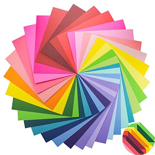 Livholic 100 Pack Heavy Colored Paper Cardstock Front Back Different Color Codes Colorful Cardstock 250GSM for DIY Art, Scrapbook, Paper Crafting,School Supplies (100) by LIVHOLIC
