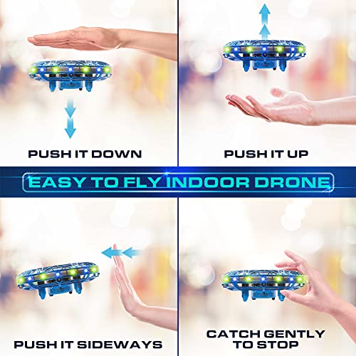 Force1 Scoot Pro Hand Operated Drone for Kids Adults - 360 Induction Hands Free Motion Sensors Mini Drone with Bright LED Projection, Easy Indoor Small UFO Toy Flying Ball Drone Toy for Boys and Girls by 