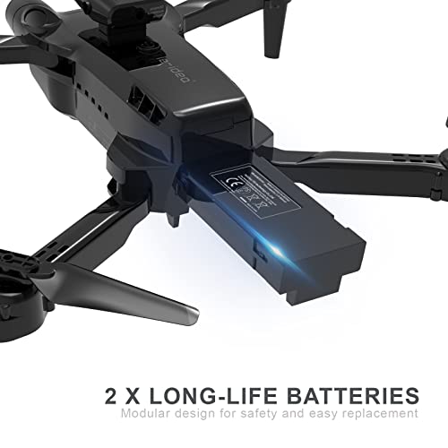 IDEA12 Mini Drones with Camera 1080P, Foldable FPV RC Drone Quadcopter for Adults and Beginners with 360Â° Active Obstacle Avoidance, Dual Cameras, 2 Batteries Helicopters Gifts by le-idea