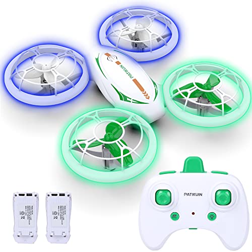 PATIKUIN Drones for Kids RC Mini Drone with LED Lights for Beginners, RC Helicopter Quadcopter with Five Cool Light Effects, Auto Hovering, 3D Flip, Remote Control Headless Mode, Circumflight and Emergency Paddle Stop by Patikuin
