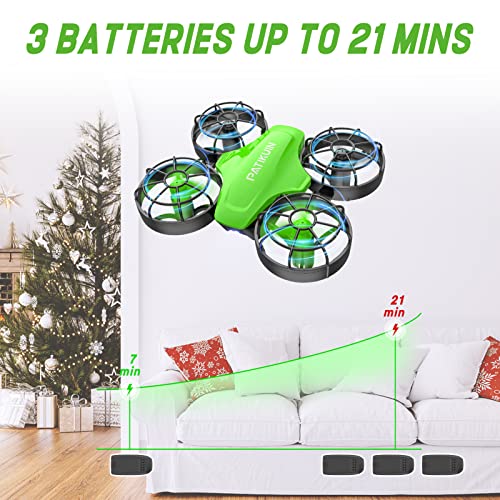 Mini Drones for Kids,PATIKUIN S100 RC Drone with Emergency Stop for Beginners,Nano RC Helicopter Quadcopter with Auto Hovering 3D Flip Remote Control Headless Mode 3 Batteries Gift Choice for Boys and Girls by Patikuin