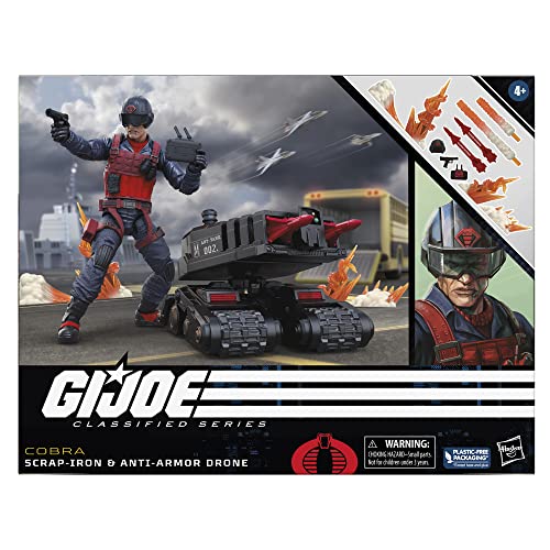 G.I. Joe Classified Series Scrap-Iron & Anti-Armor Drone, Collectible G.I. Joe Action Figures, 74, 6 inch Action Figures for Boys & Girls, with 11 Accessories from Hasbro