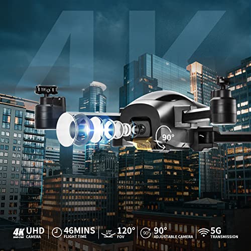 TENSSENX GPS Drone with 4K Camera for Adults, TSRC A6 Foldable RC Quadcopter with Auto Return, Follow Me, Optical Flow, Waypoint Fly, Circle Fly, Headless Mode, Altitude Hold, 46 Mins Flight Time by 
