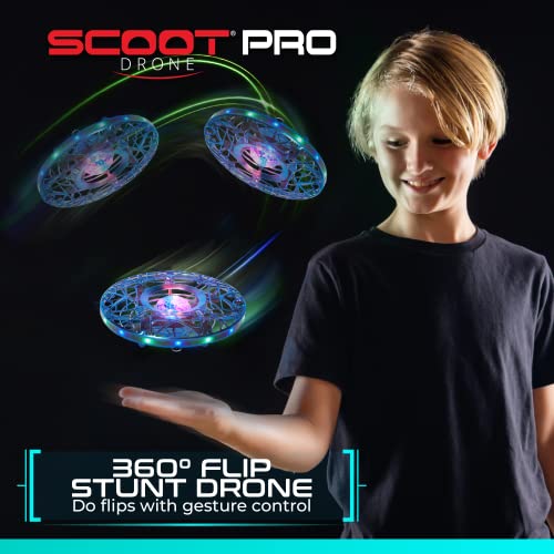 Force1 Scoot Pro Hand Operated Drone for Kids Adults - 360 Induction Hands Free Motion Sensors Mini Drone with Bright LED Projection, Easy Indoor Small UFO Toy Flying Ball Drone Toy for Boys and Girls by 