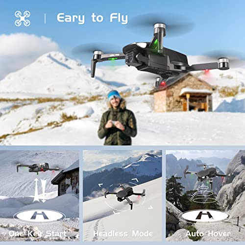 HYG Toys GPS 4K Drone with Camera for Adults, Brushless Motor, Circle Fly, Waypoint Fly, Altitude Hold, With 2 Battery 50 Mins Long Flight, and Outdoor Carrying Case (Black) by HYG Toys
