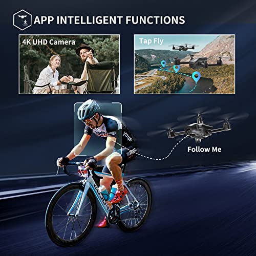 TENSSENX GPS Drone with 4K Camera for Adults, TSRC A6 Foldable RC Quadcopter with Auto Return, Follow Me, Optical Flow, Waypoint Fly, Circle Fly, Headless Mode, Altitude Hold, 46 Mins Flight Time by 