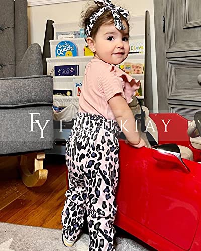 Preemie Newborn Baby Girls Clothes Infant Little Kids Romper Bodysuit Pants Headband Clothing Set Summer Outfits (Pink Leopard 01, Preemie) from 