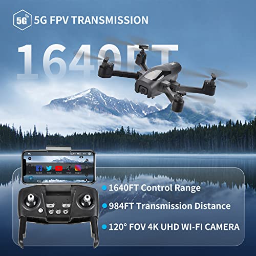 TENSSENX GPS Drone with 4K Camera for Adults, TSRC A6 Foldable RC Quadcopter with Auto Return, Follow Me, Optical Flow, Waypoint Fly, Circle Fly, Headless Mode, Altitude Hold, 46 Mins Flight Time by 