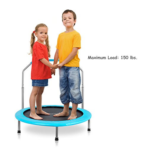 SereneLife 36" Inch Portable Fitness Trampoline â Sports Trampoline for Indoor and Outdoor Use â Professional Round Jumping Cardio Trampoline â Safe for Kid w/Padded Frame Cover and Handlebar by Sound Around