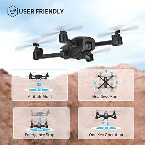 TENSSENX GPS Drone with 4K Camera for Adults, TSRC A6 Foldable RC Quadcopter with Auto Return, Follow Me, Optical Flow, Waypoint Fly, Circle Fly, Headless Mode, Altitude Hold, 46 Mins Flight Time by 