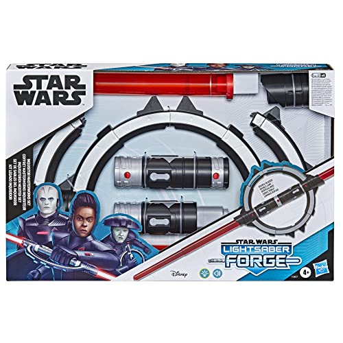 STAR WARS Lightsaber Forge Inquisitor Masterworks Set Double-Bladed Electronic Lightsaber, Customizable Roleplay Toy for Kids Ages 4 and Up (F3807) from Hasbro