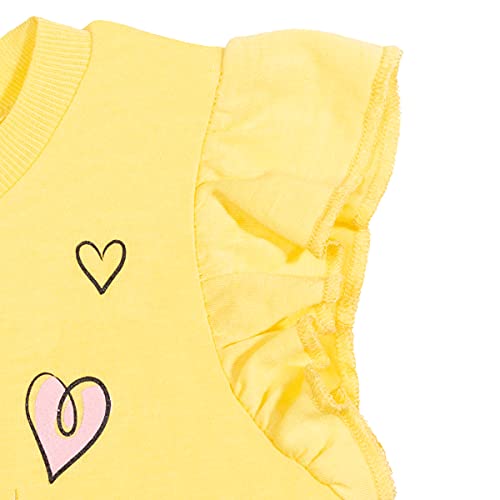 Disney Princess Belle Toddler Girls Ruffle T-Shirt French Terry Shorts Set Yellow 5T by Bentex Group, Inc.